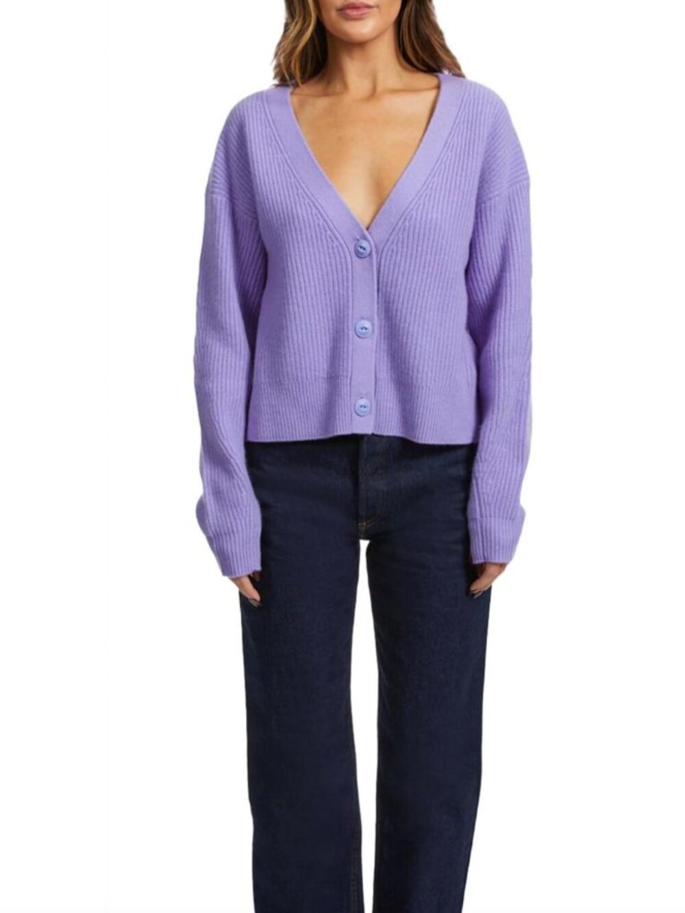 $495 rag & bone Lavender Purple Cashmere Pierce Cardigan Sweater size Small